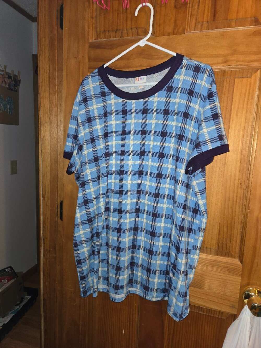 blue flannel shirt